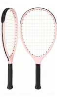 Raquette de tennis rose Rolafitness TYPTI, 269 g, légère, avec grip, cordage en polyester, pour débutants