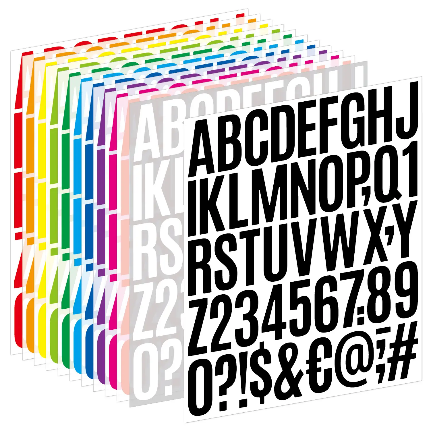 Stiker huruf alfabet 2 inci vinil berperekat, stiker ABC diy untuk kotak surat rumah stiker nomor