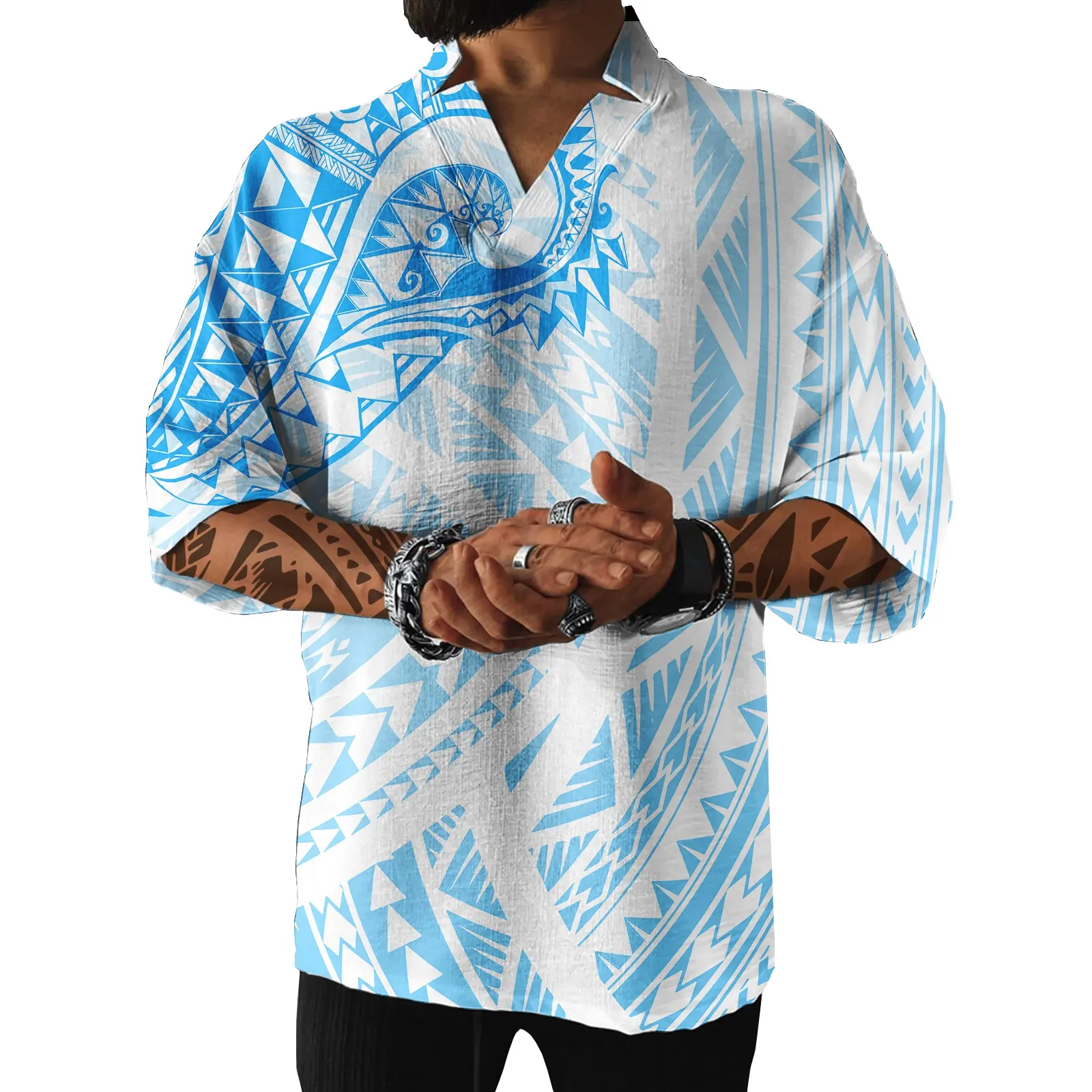 مصنعي الملابس المتضخم تي شيرت رياضة الطباعة خمر عالية الجودة ساموان هاواي ملابس الصيف للرجال