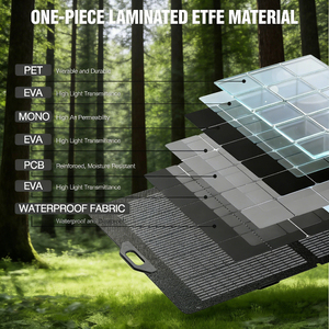Panel Solar Portátil Plegable Alecter de 400W, Negro, 23% de Alta Eficiencia, 20 Celdas, 210x210mm, Cargador Solar, Estación de Energía APH-FB198 - Product Image 2