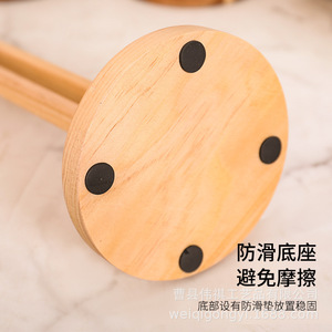 Wooden <b>Paper</b> Towel Holder Round Desktop <b>Kitchen</b> Storage Rack Multifunctional Standing Type Pine Varnish - Product Image 4