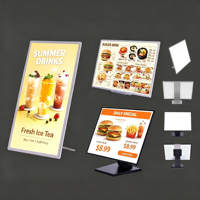 Boîte à lumière rectangulaire triple unité pour comptoir de bar, menu extérieur, verre trempé, affichage graphique LED ultra-fin rétractable et éclairé
