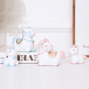 Cute Zodiac Horse Figurine <b>Doll</b> 3.9in Glossy Finish Home Office Decor Personal Gift - Product Image 2