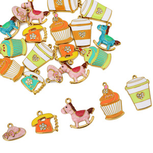 Breloques en émail en acier inoxydable, motifs dessin animé, crème glacée, téléphone, carrousel, pendentifs, accessoires de bijoux DIY, cadeau unisexe - Product Image 4