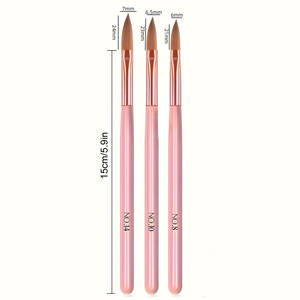 Ensemble de pinceaux pour gel UV à ongles, poils flexibles et durables, sans perte de poils, application uniforme, personnalisable, fournitures de manucure pour salon de beauté - Product Image 2