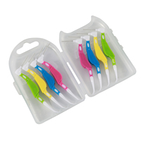 Brosse interdentaire CoralClean en gros, forme hippocampe, manche en PP, 4 couleurs, usage adulte, poils en nylon doux, lot de 8 pièces, CE ISO