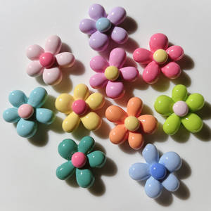 Figuras Decorativas de Resina Plana con Flores Coloridas, Adornos Kawaii para Scrapbooking, Lazos y Decoración, Venta al Por Mayor - Product Image 5