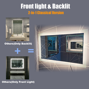 Highzway nhà máy phía trước + Trở lại ánh sáng Led Gương cảm ứng cảm biến cct3000k 4000K 6000K defogger EU chúng tôi Anh khách sạn phòng tắm Backlit gương - Product Image 3