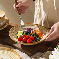 Assiette à steak minimaliste japonaise élégante en céramique rustique rétro pour restaurant, hôtel et usage domestique