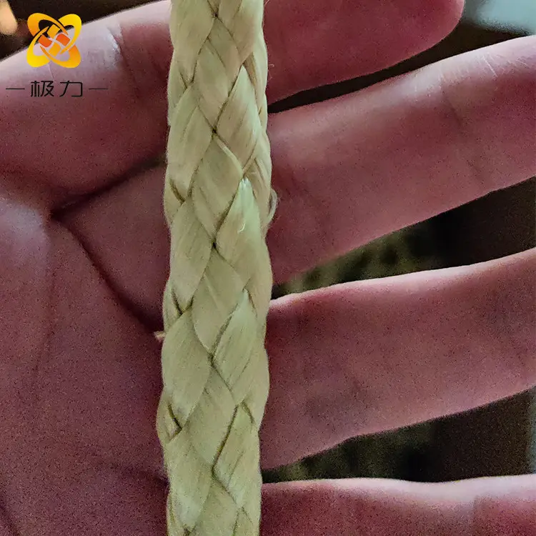 High-Temperature Resistant 16 Strand Aramid Paper Rope Fire-Resistant Flame-Retardant in Sizes 5mm 6mm 8mm 10mm 12mm 14mm