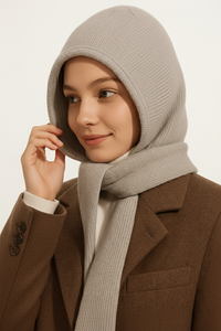 Khăn quàng cổ mùa đông màu xám nhạt, mềm mại, thoáng khí, nhẹ và ấm áp dành cho nữ, bán buôn - Product Image 3