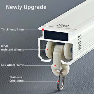 Hợp kim y tế hiện đại mang bánh xe Rèm đường sắt thường được sử dụng trong biệt thự mỹ nhỏ gọn và uốn cong - Product Image 3