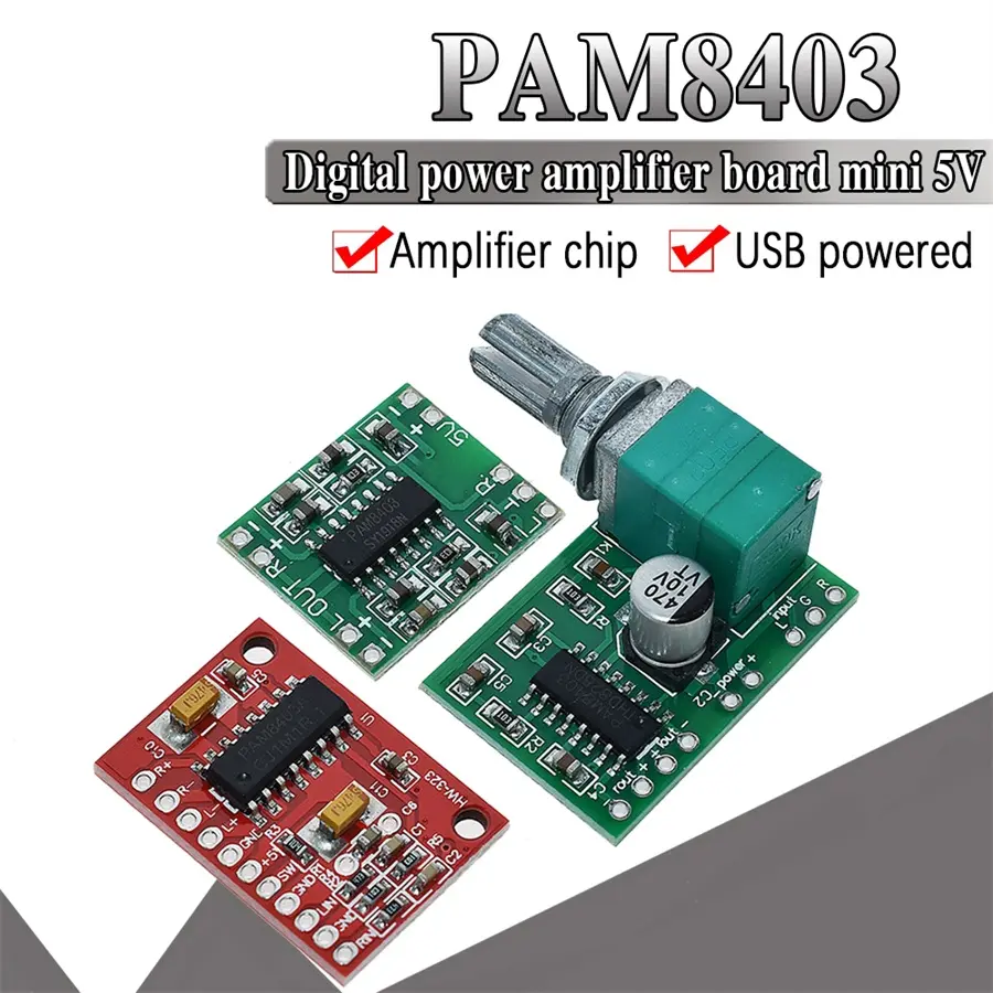 PAM8403-Carte d'amplificateur de puissance numérique, 2x3 W, 2.5-5V, USB, 1 pièce