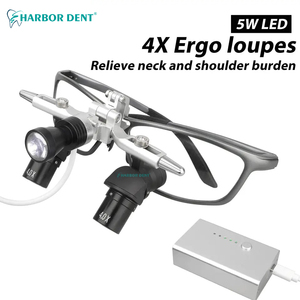 Novo Produto Ergo Lupas 4X Binocular Lupas Dental 48 ° Ergo Lupas 5W LED Spotlight Máquinas Odontologia Cirúrgica - Product Image 3