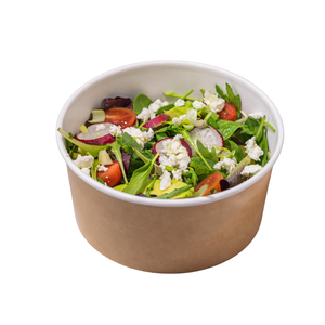 Tazón Redondo Desechable de Papel con Logotipo Personalizado para Servir Ensaladas, Arroz y Sopa de Fideos con Tapas - Product Image 1
