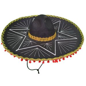 Sombrero Fedora de Ala Ancha con Estrella Bordada en Fieltro para Eventos de Negocios, Casual, Cinco de Mayo y Fiestas - Product Image 2