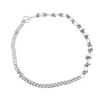 Nouveau Collier Unisexe en Tungstène Style Européen et Américain, Chaîne à Maillons Cubains Noués, Fermoir OT, Minimaliste et Polyvalent, Longueur Ras du Cou