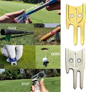 Cadeaux Only Edge Gold Stencil Divot Personalized Buntes Customized Tournament Tournaments Werkzeug Ship  Golf Ball Marker Set - Product Image 1
