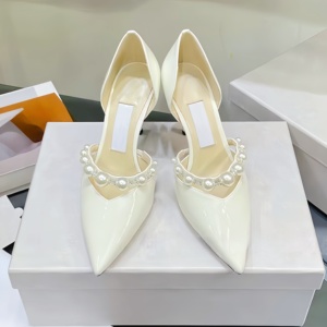 Zapatos de Tacón Alto de Lujo para Mujer, Diseño Decorado con Perlas, Sandalias de Tacón Alto para Mujer, Punta Puntiaguda, Zapatos de Tacón Alto para Boda - Product Image 6