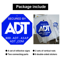 Toowin precio de fábrica seguridad patio signos y pegatinas guía personalizada proveedor azul Cctv signo Metal Adt signos y pegatinas