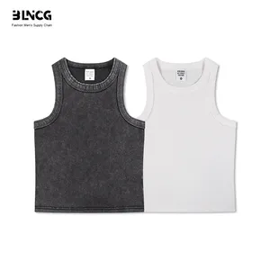 BG marchio Trendy collezione primavera 2025 da donna stile americano t-shirt a manica corta da ragazza calda porcellana di ghiaccio in cotone lavato canotta - Product Image 5