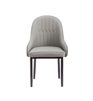 Chaise de salle à manger en acier inoxydable avec revêtement en cuir, design durable et léger, style moderne pour la maison, le bureau, la salle à manger et l'extérieur