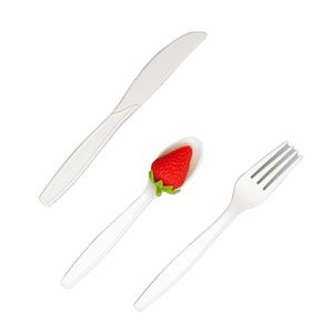 Set di posate usa e getta biodegradabile di amido di mais PSM Kit di posate ecocompatibili con coltello e forchetta - Product Image 2