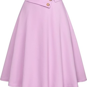 กระโปรงมิดิวินเทจของผู้หญิงเอวสูงพริ้วลายดอกไม้ระบายอากาศได้ดีป้องกันไฟฟ้าสถิตย์มีกระดุมสำหรับตกแต่ง - Product Image 5