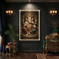 Peinture décorative Ganesha, statue murale du dieu éléphant indien Ganesha, Ganesha de la mythologie indienne