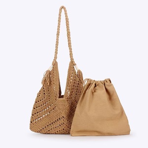 <span class=keywords><strong>Borsa</strong></span> tote vintage da <span class=keywords><strong>donna</strong></span> in stile bohémien all'<span class=keywords><strong>uncinetto</strong></span> con chiusura a cordino e fodera in poliestere, accessorio alla moda per vacanze al mare. - Product Image 3