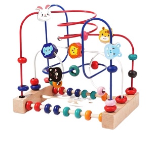 Montessori Holz spielzeug Labyrinth Kreise um Perlen <span class=keywords><strong>Abacus</strong></span> Mathe Spielzeug Puzzle Frühes Lernen Lernspiel zeug - Product Image 1