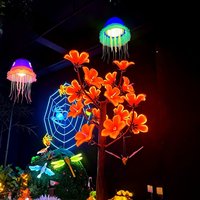Lampes LED personnalisées IP65 en plastique pour arbres, fleurs et insectes, pour aménagements paysagers, jardins et parcs à thème, garantie 1 an, pour l'extérieur et la nuit
