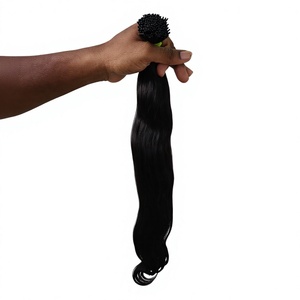 Extensions de cheveux indiennes naturelles vierges Remy, soyeuses et lisses, à pointe en I, 3 tours, 100g - Product Image 4