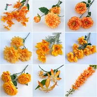 Betterlove Guirlande de fleurs artificielles en soie orange clair de 77 cm pour mariage, décoration murale de fond de plafond et photographie