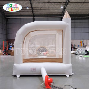 Château <span class=keywords><strong>gonflable</strong></span> commercial blanc pour enfants, équipement de jeu souple, trampoline - Product Image 5