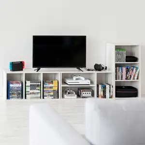 Elegante mobile Tv bianco da soggiorno in stile moderno supporto Tv per Console da tavolo con Design in legno