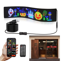 Luz LED para Parabrisas de 23''x5'' con Diseño de Ojos de Diablo, 5V USB, Programable, Impermeable, Control Remoto por Aplicación, Letreros Digitales Flexibles