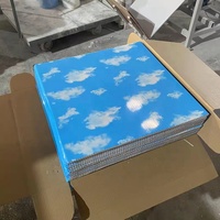 Diseños modernos de alta calidad Estampado en caliente Impresión de transferencia de tablero de Pvc Azulejos de techo falso de Pvc 595 603mm