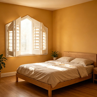 Persianas de Madera Hechas a Mano de Estilo Art Deco, Personalizadas, para Ventanas Francesas