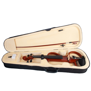 4/4 Electric Silent Violin Set NAOMI Solidwood Ebony Hardware Brazilwood Bow Rosin Bridge Case Cable - Product Image 5