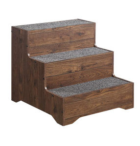 Escaleras de madera de 3 niveles para que los perros y los gatos se suban a la cama Escalera de madera para mascotas Escaleras plegables de madera para mascotas Escalones para perros - Product Image 1