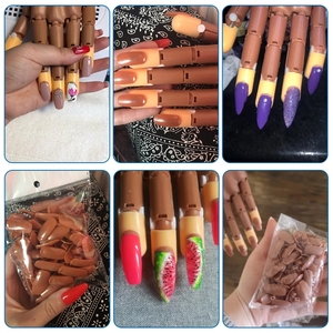 Linh Hoạt & Mềm Móng Tay Nghệ Thuật Tay Thực Hành Chuyên Nghiệp Tay + 100Pcs Nail Mẹo Có Thể Điều Chỉnh Nhựa Thực Hành Mô Hình - Product Image 4