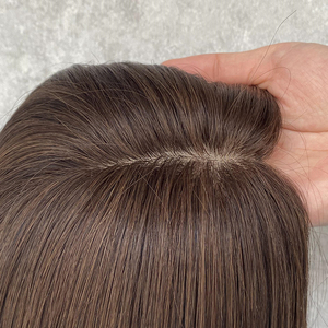 Base de soie cheveux Topper 5.5 "* 6" dentelle Topper cheveux humains pour les femmes européenne vierge cheveux Topper <span class=keywords><strong>avec</strong></span> délié naturel - Product Image 4