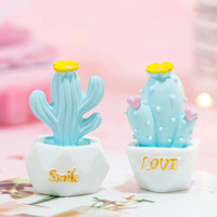 Mini figurine en résine de cactus succulent pour décorations paysagères, mini-plantes en pot macaron, ornements, accessoires de bricolage