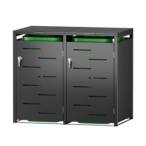 Multi-Functional Outdoor <strong>Trash</strong> Can Holder with Lid &amp; Door - Easy Assembly Bins Organizer - Product Image 5