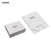 Boîte cadeau en papier magnétique blanche avec logo personnalisé, gaufrage à chaud, recyclable, pliable, rigide, avec couvercle magnétique