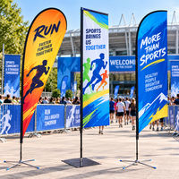 Drapeau de plage personnalisé aux couleurs vives, résistant, oriflamme promotionnel, bannière télescopique volante pour événements sportifs et courses