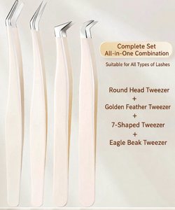 High Precision Eyelash Extension Tweezers Set - Beginner Friendly Lash Tweezers <b>Kit</b> for <b>Makeup</b> <b>Artist</b> & Lash Tech - Product Image 1
