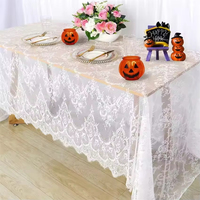 Nappe en tissu jacquard velours blanc brodé sur mesure, motif floral européen fait main, certifiée OEKO-TEX, vente en gros Zeal