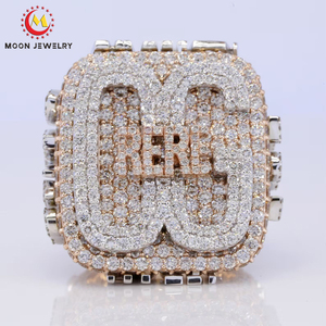 Men's cá nhân làm cho qnique đồ trang sức thời trang vô địch Vòng đầy đủ đầy đá quý tùy chỉnh vòng - Product Image 2